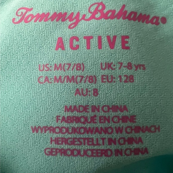 Tommy Bahama Active Girls Turquoise Sleeveless Polo Skirt Set Size 7-8 w/Visor - Picture 4 of 13